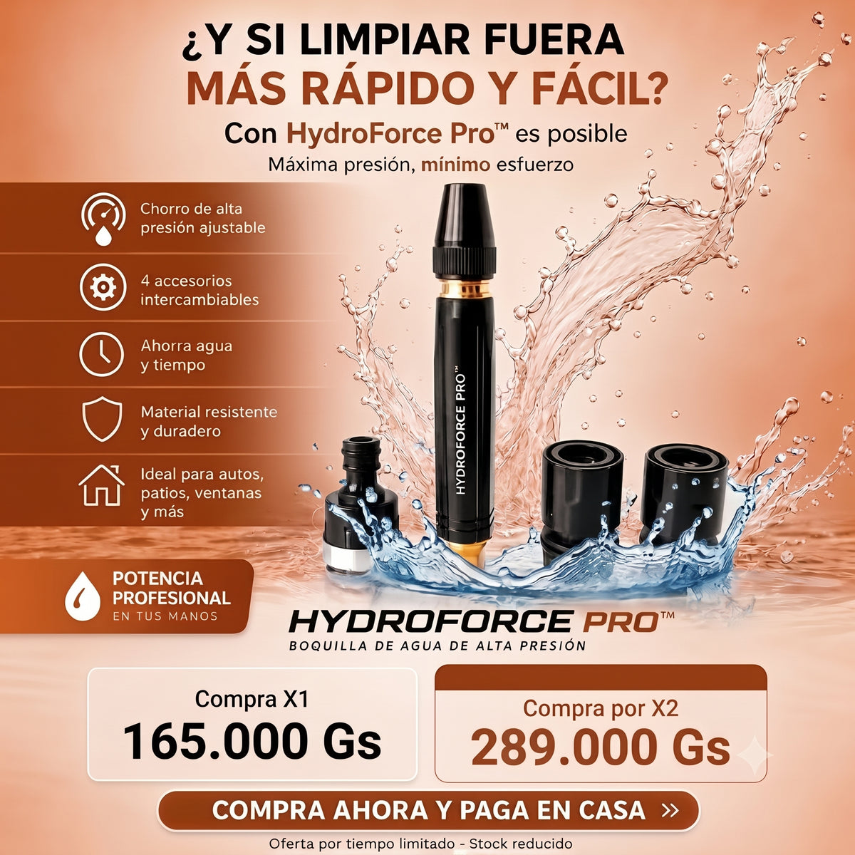 HydroForce Pro: Pico Manguera de Alta Presión