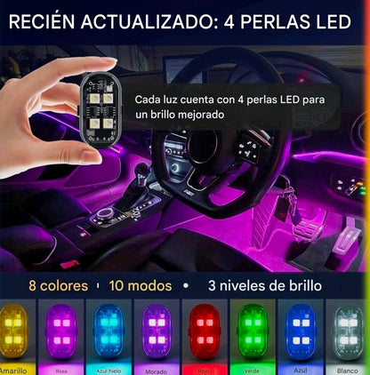 Kit 4 Luces LED RGB Premium Inalámbricas Recargables