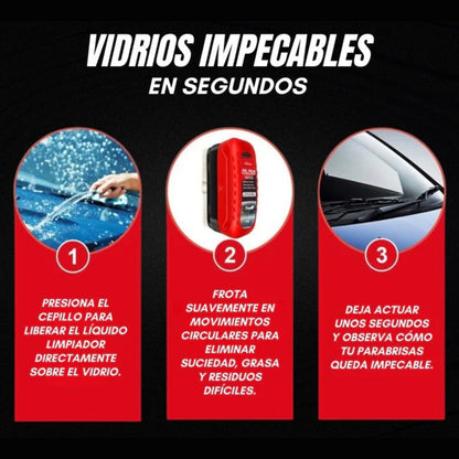 ¡Adiós al vidrio grasoso! Maneja con claridad total con OIL FIL CLEANING BRUSH®