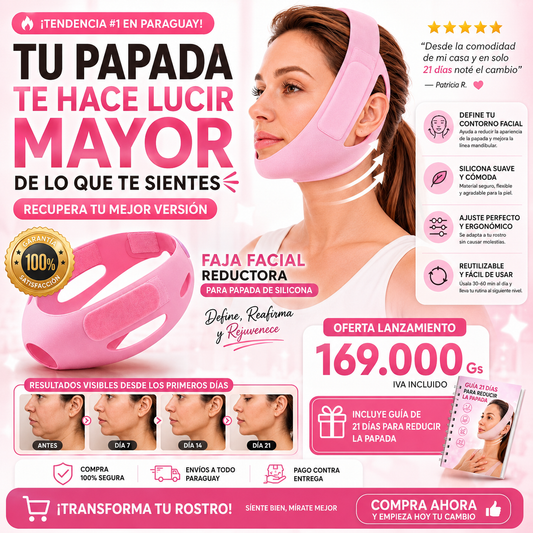 🔥 Faja Facial Reductora + Guía Ebook GRATIS de 21 Días
