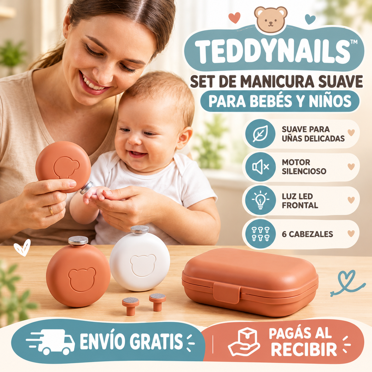TeddyNails™ – Set de Manicura Suave para Recién Nacidos y Niños